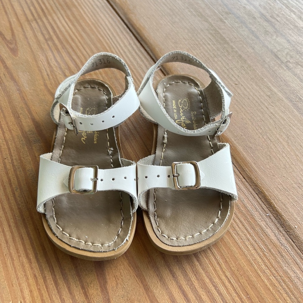 White saltwater sandals